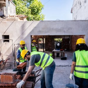 construction workers working on a construction site